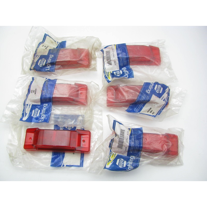 (6) Napa / Signal Stat  1410 Red 2-Bulb Turtleback Side Marker Lights Lamps