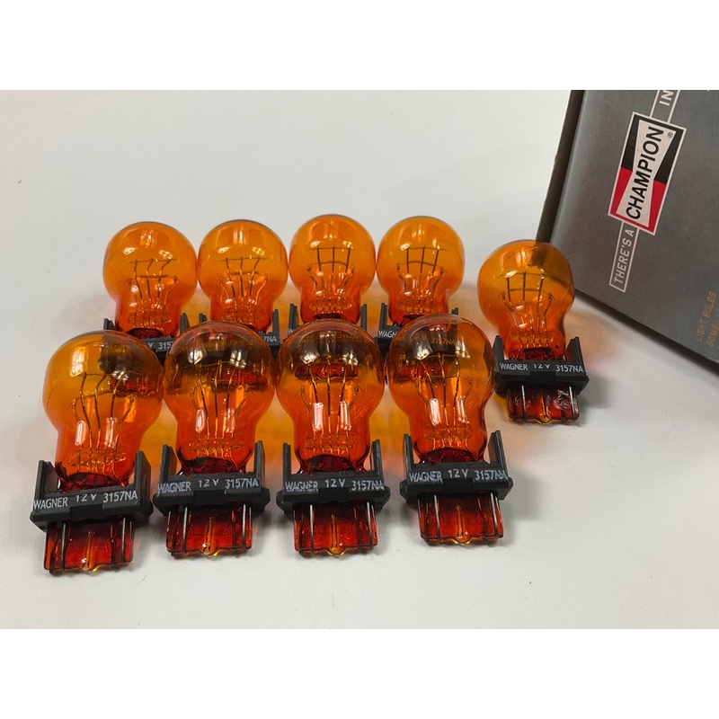 (9) Champion 3157NA Turn Signal Amber Light Lamp Bulb