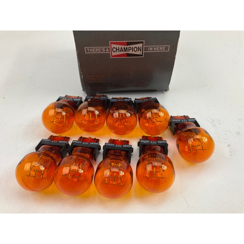 (9) Champion 4157NALL Amber Turn Signal Light Lamp Bulb, 4157
