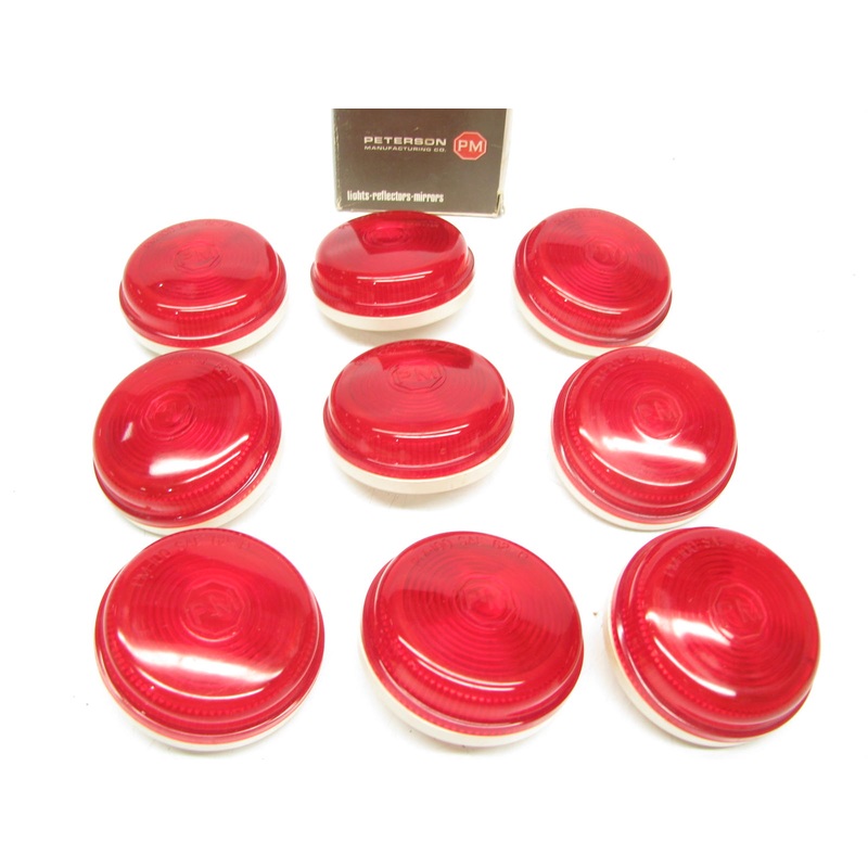 (9) RED Round Side Marker Clearance Lights Peterson Manufacturing