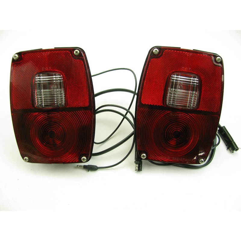 (2) Universal Taillight Tail Light Stop Turn Tail Lamp Metal Housing PAIR