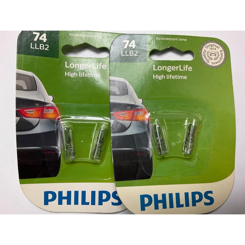 (2) Philips 74LLB2 Longerlife Instrument Panel Lamp Light Bulb 74 - 2 PACK