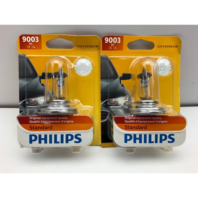 (2) Philips 9003B1 Standard Headlight Headlamp Light Bulb 9003