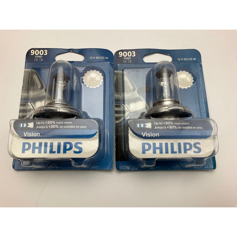 (2) Philips 9003PRB1 Vision Headlamp Headlight Lamp Light Bulb 9003