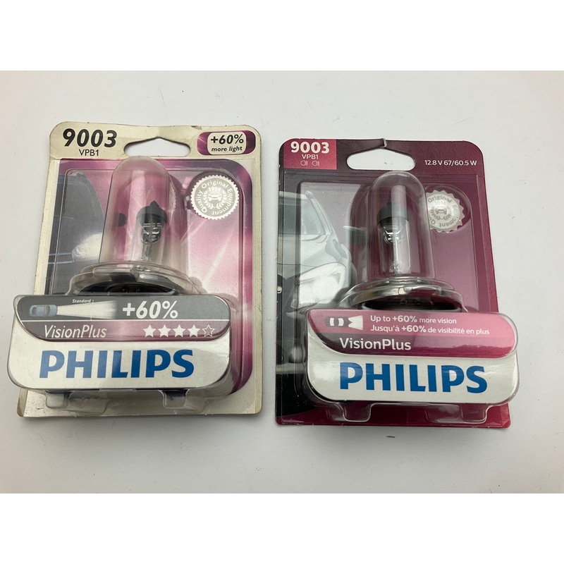 (2) Philips 9003VPB1 VisionPlus Headlamp Headlight Lamp Light Bulb 9003