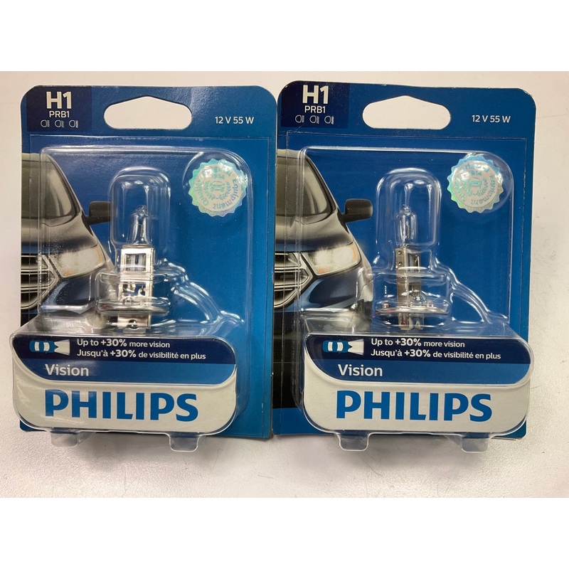 (2) Philips H1PRB1 Vision Headlamp Headlight Lamp Light Bulb H1