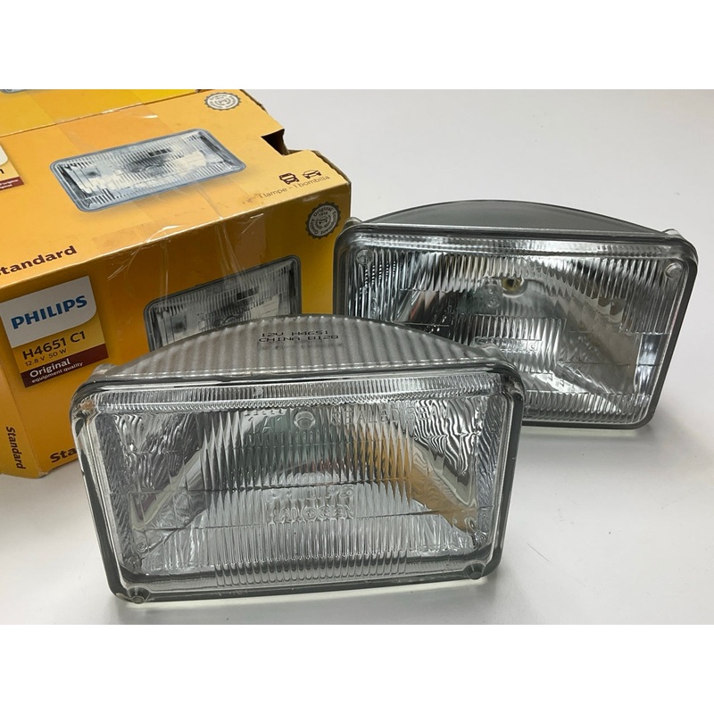 (2) Philips H4651C1 4''x6'' Headlight Head Lamp 50 Watts Replaces # 4651 / H4651