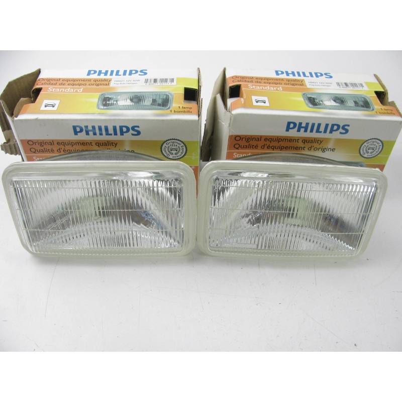 (2) Philips H9421 Sealed Beam Halogen Light Lamp Bulb 12.8V 50W 3.60''X5.90''