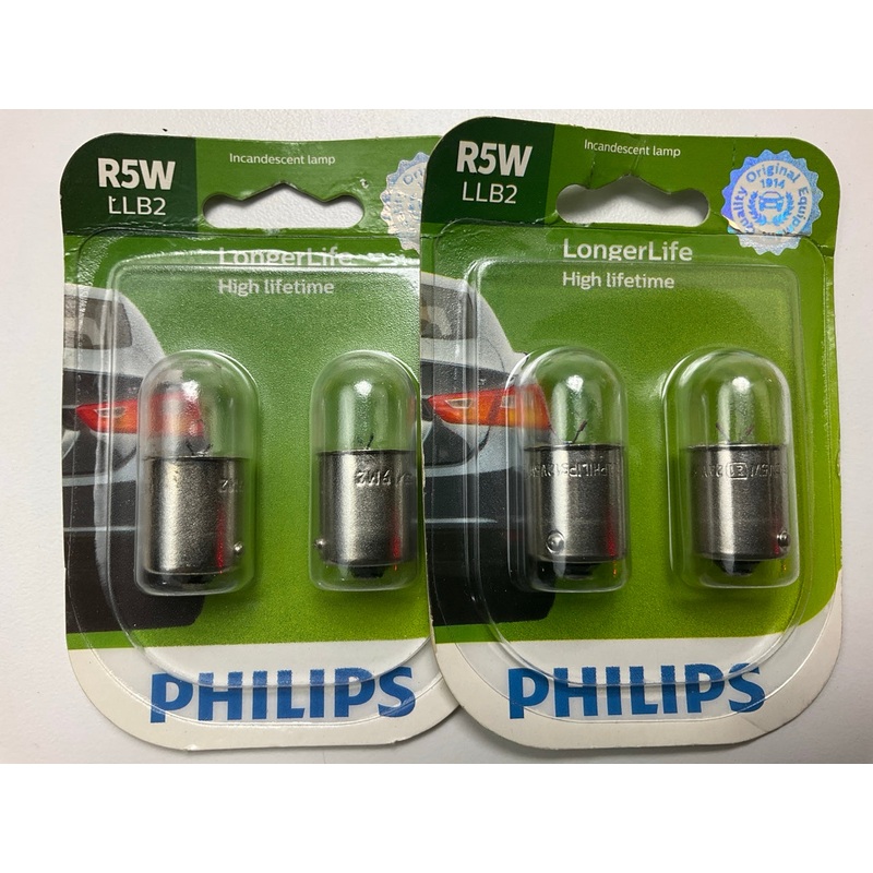 (2) Philips R5WLLB2 Longerlife Tail Lamp Light Bulb R5W - 2 PACK