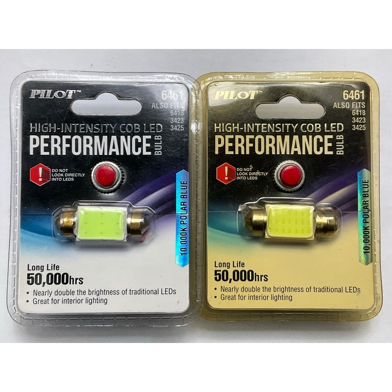 (2) Pilot 6461 LED Light Bulbs - High-Intensity COB LED, 50,000 HRS 6418, 3423