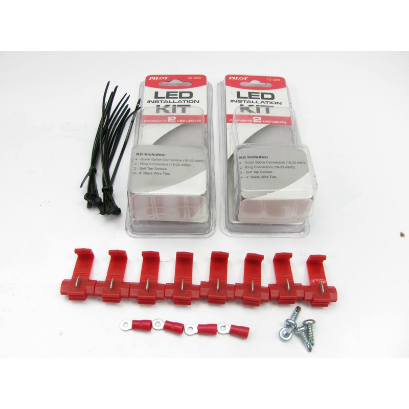 (2) Pilot CZ3205 LED Light Lamp Installation Kits (splice Connectors, Terminals)