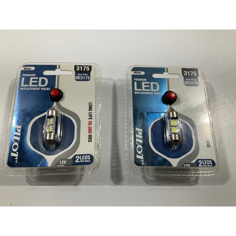 (2) Pilot IL-3175W - White LED Dome Light Bulbs, Accent Lights (DF3175),12V