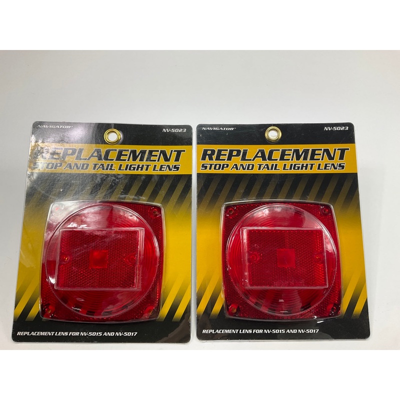 (2) Pilot NV-5023 Stop Brake Tail Light Replacement Lens For Trailer - 4-5/8''