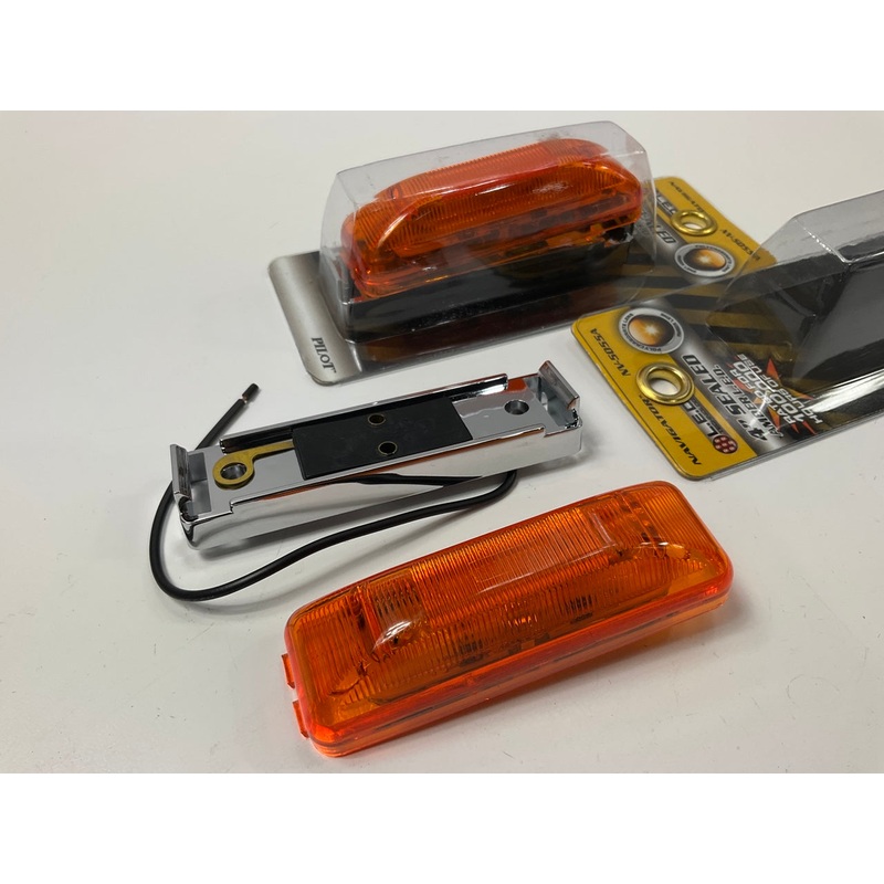 (2) Pilot NV-5055A Rectangular Sealed LED Light Bulb, 4'', Amber, 100,000HRS