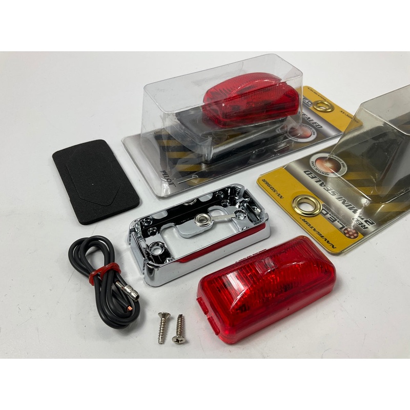 (2) Pilot NV-5096R Mini 4''x1'' Rectangular Red LED Side Marker Lights Lamps