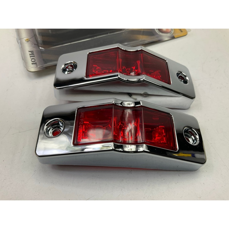 (2) Pilot NV-5173R 4'' Red Rectangular Surface Mount LED Side Marker Light