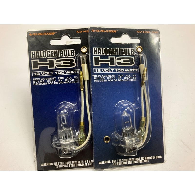 (2) Pilot NV-H3K-100 Halogen Light Bulbs, Clear, 12V/ 100 Watt, For All H3 Lamps