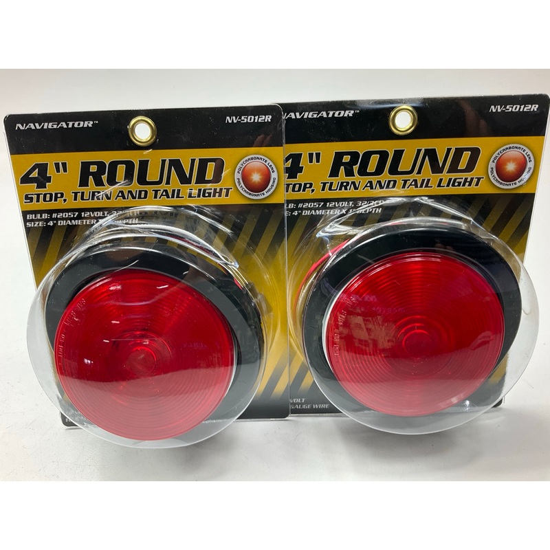 (2) Pilot NV5012R Universal Round Stop, Turn & Tail Combination Light Lamp, 12V