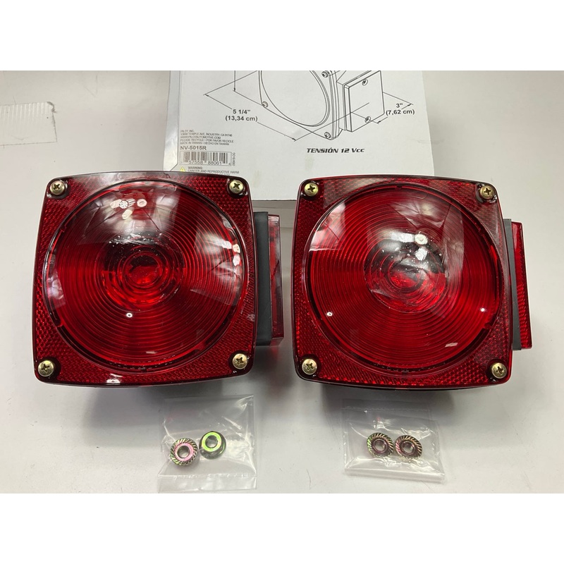 (2) Pilot NV5015R Universal Combination Tail Light Lamp, Side Marker & Reflector