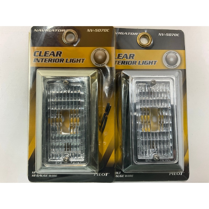 (2) Pilot NV5070C - 3-3-4'' Chrome Bezel Utility Lamp With Clear Lens - Pack Of 2