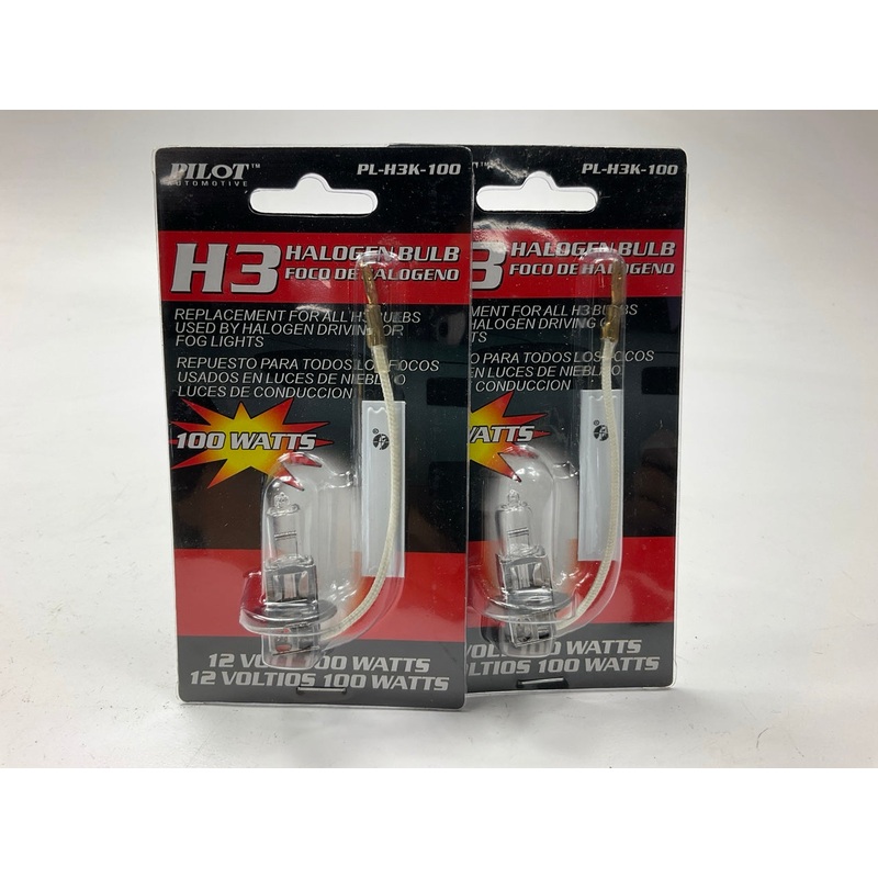(2) Pilot PL-H3K-100 Halogen Replacement Light Lamp Bulbs H3 12V 100W