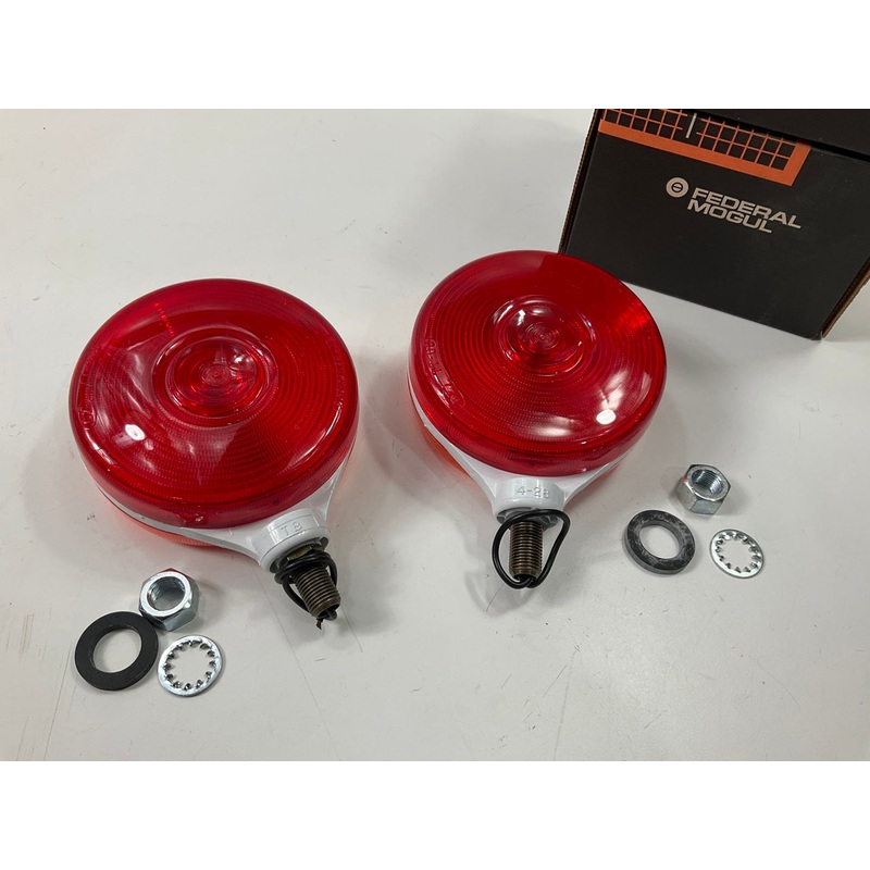(2) Signal-stat 3851 UNIVERSAL Red / Amber Pedestal Mount Signal Light Lamps
