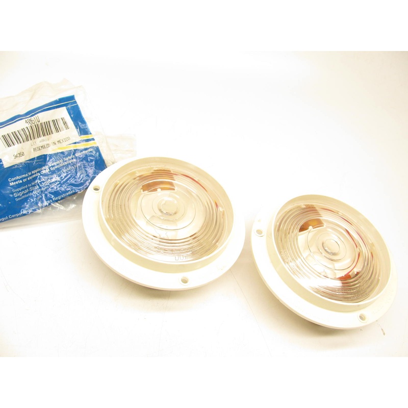 (2) Signal-stat 4061W 4'' Clear Round - Back-Up Lamp Lights