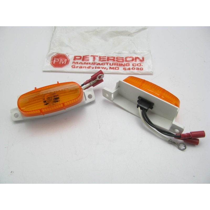 (2) PETERSON MANUFACTURING 95A Amber Slimline Rail Mount Side Marker Lamp Lights