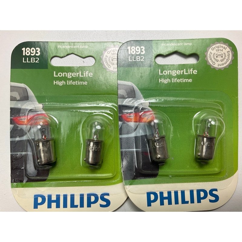 (2) Philips 1893LLB2 Longerlife Instrument Panel Lamp Light Bulb 1893 - 2 PACK