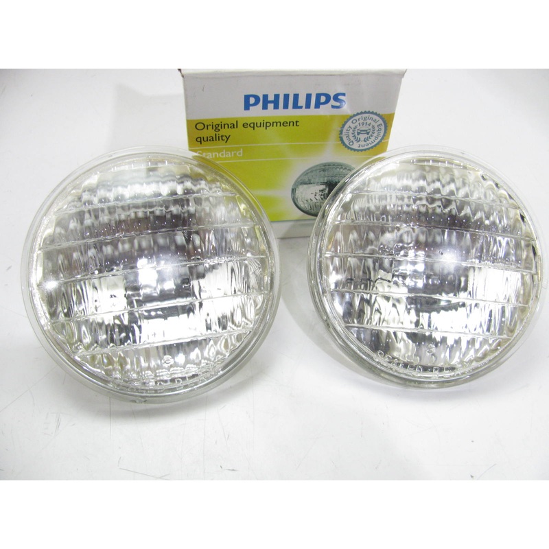 (2) Philips 4411-1C1 Sealed Beam Headlight Headlamp Lamp Light Bulbs 12V 35W