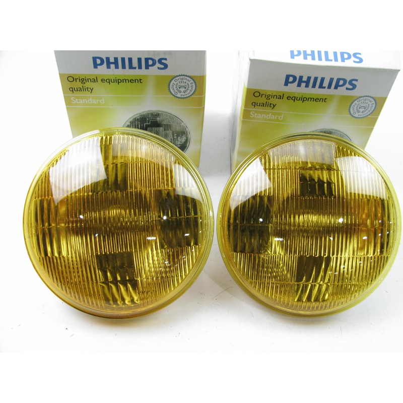 (2) Philips 4412A 12V 35W Amber Fog Sealed Beam Lamp Bulbs