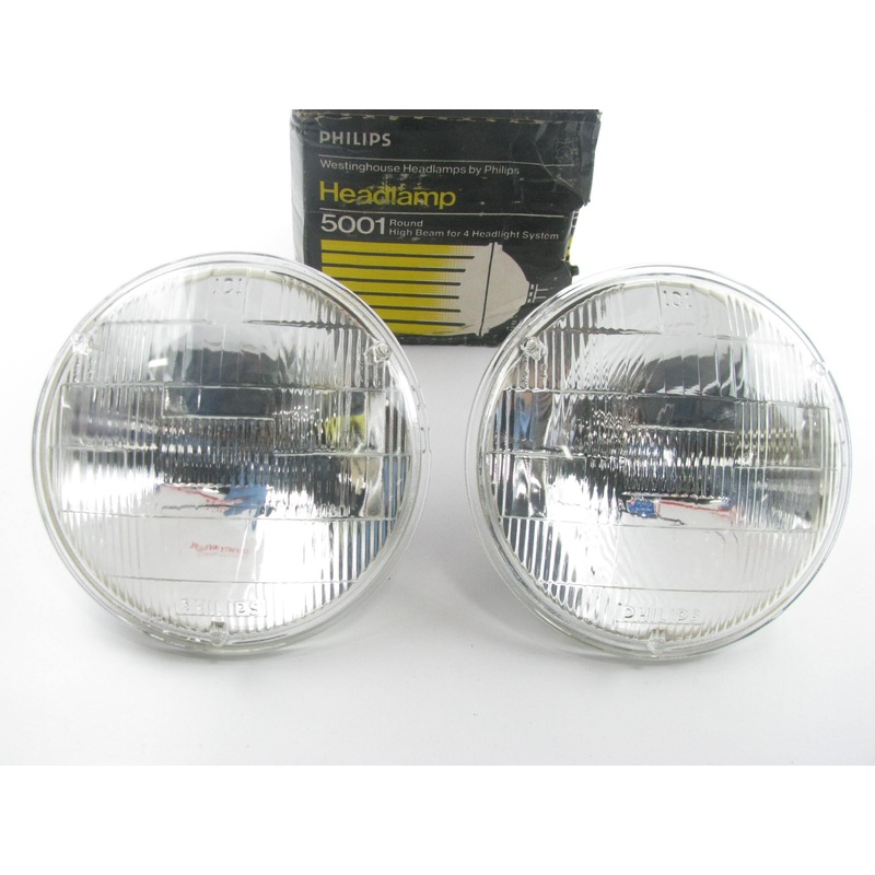 (2) Philips 5001 Headlight Headlamp Bulb - 50W 12V PAR46 5-3/4'' Diameter