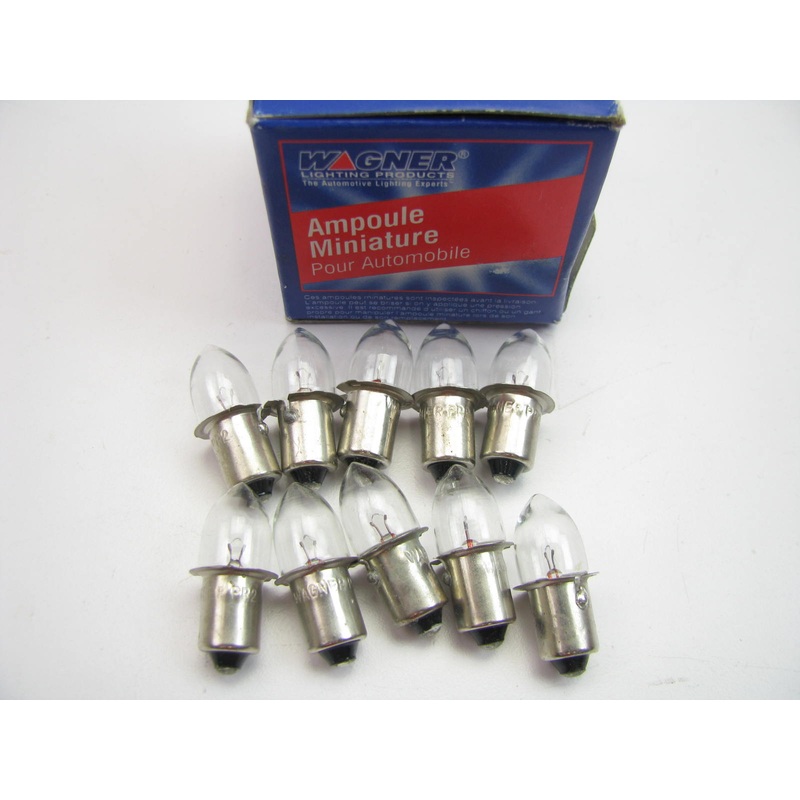 (10) Wagner PR2 Single Contact Miniature Flange Light Bulbs - 2.38V