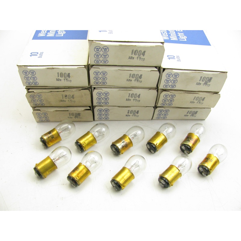 (100) Pack - WESTINGHOUSE 1004 Miniature Light Bulb - Double Contact Bayonet B-6