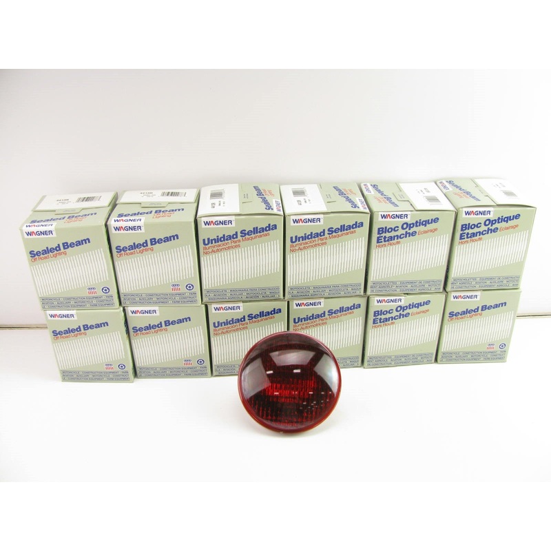 (12) Wagner 4413R RED Sealed Beam Lamp Light Bulbs 35W 12V 5.75'' - PACK OF 12 PC