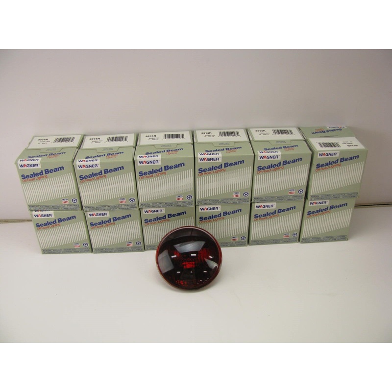 (12) WAGNER 4414R PAR36 RED 4.5'' 18 Watt 12.8 Volt Sealed Beam Lamp Light Bulb