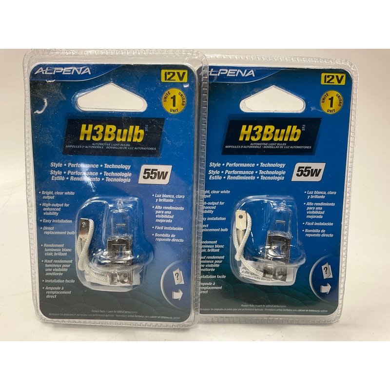 (2) Alpena 71903 H3 Bulb Blue 55 Watt Replacement Light Bulbs