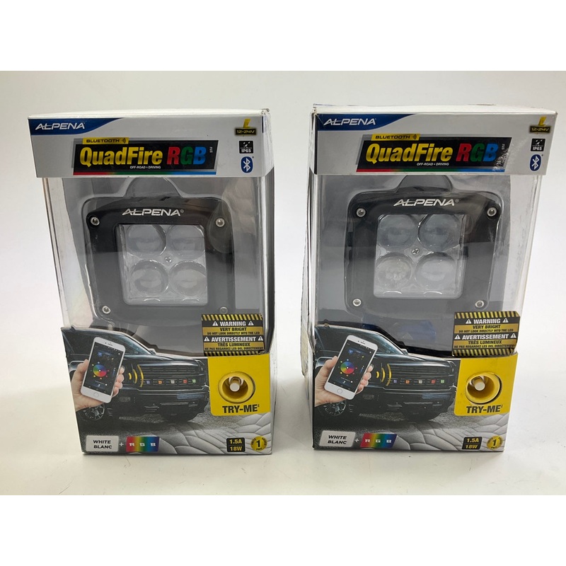 (2) Alpena 77087 QuadFire RGB Bluetooth App Controlled RGB & White LED Pod Light