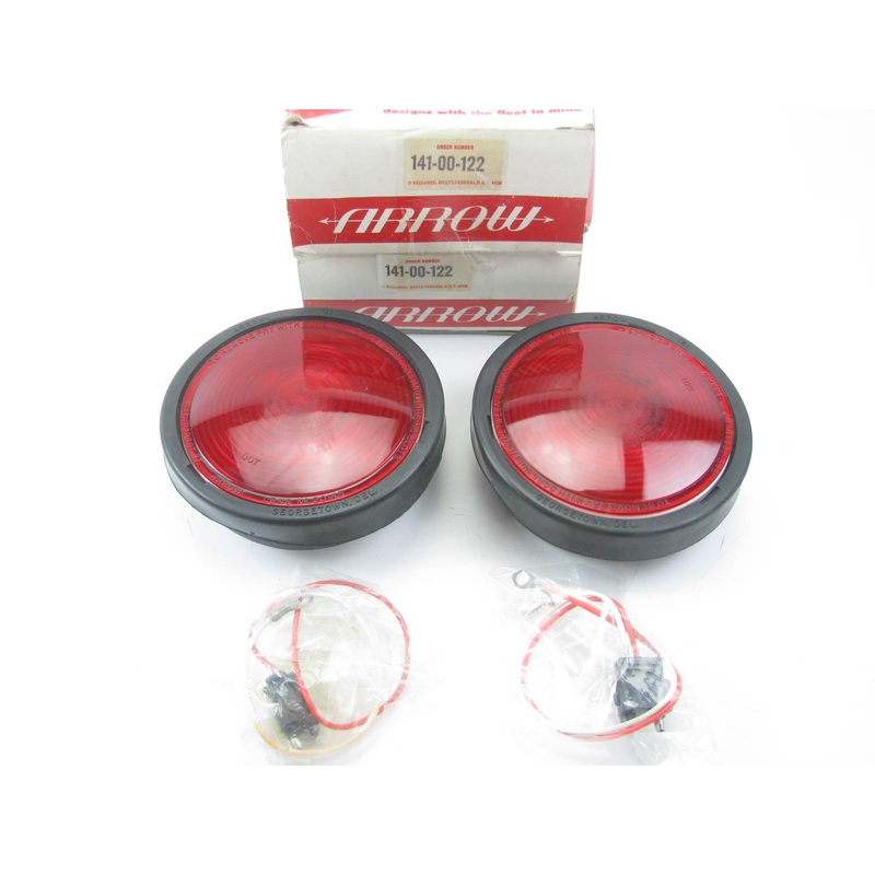 (2) Arrow 141-00-122 Grommet Mount Turn Signal Tail Light Lamp, 4-5/16'' OD