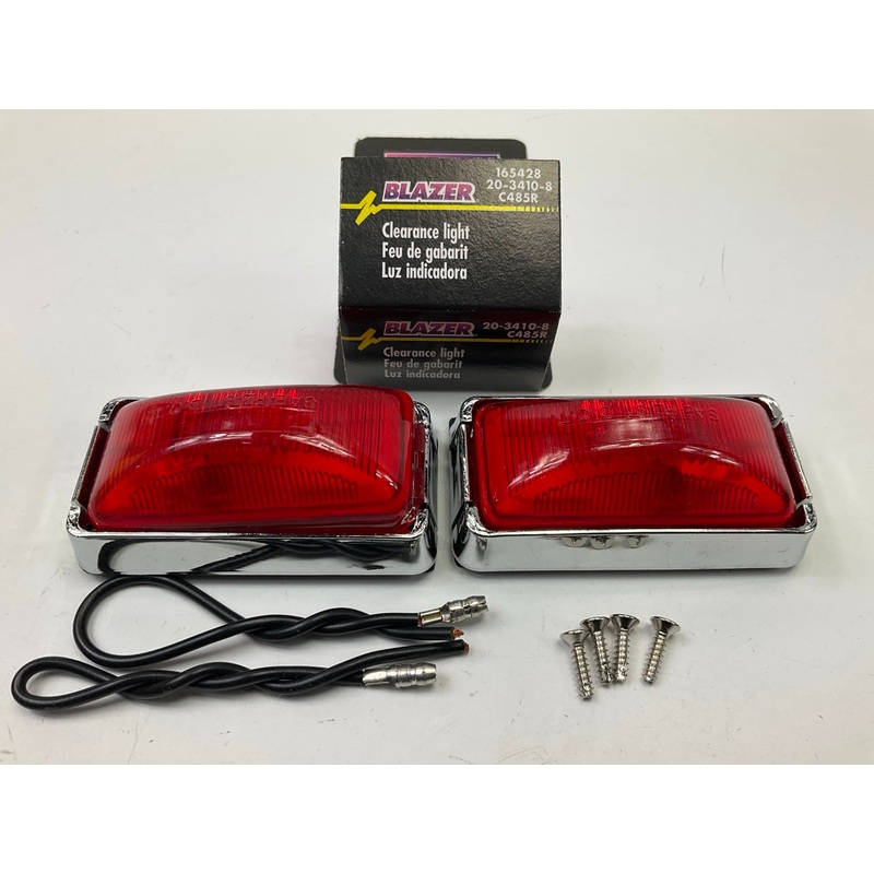 (2) Blazer C485R 2'' Trailer Red Clearance Lights