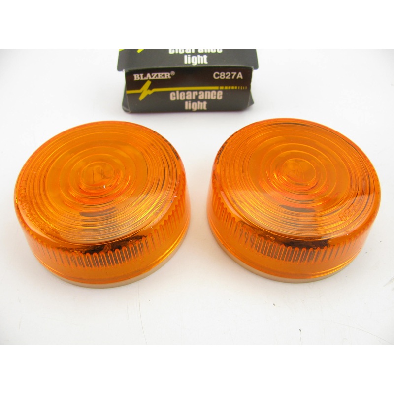 (2)  Blazer C827A 2-1/2'' Dia. Round Amber Clearance Marker Lights
