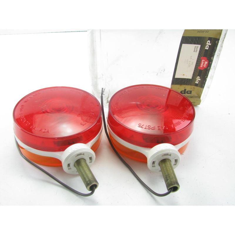(2) Dominion 60-6139 UNIVERSAL Red - Amber Pedestal Turn Signal Lamp Lights