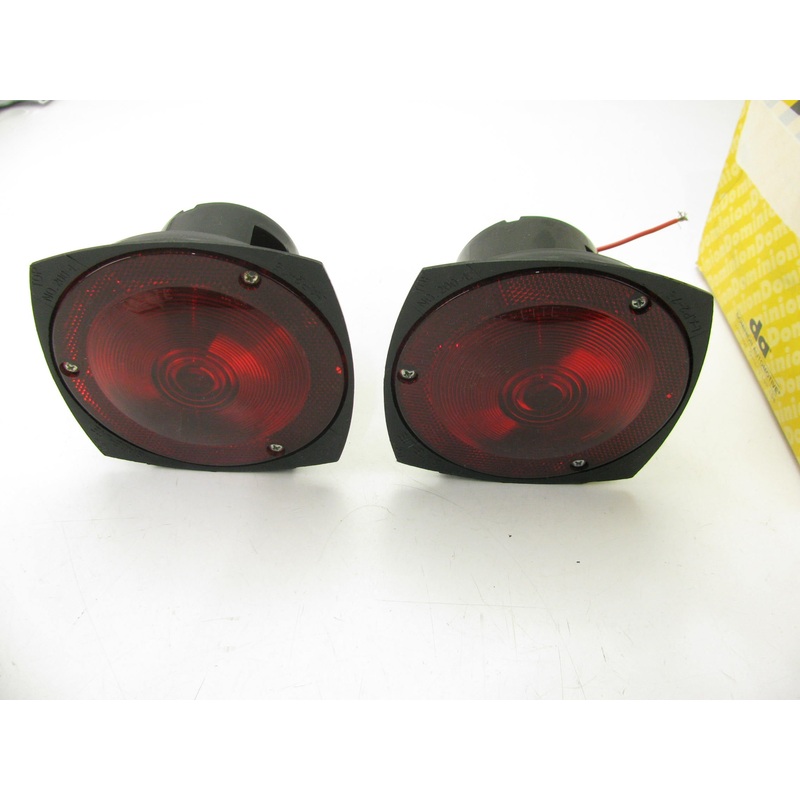 (2) Dominion 706163 Rear Utility Trailer Red Stop Turn Signal Tail Light Lamps