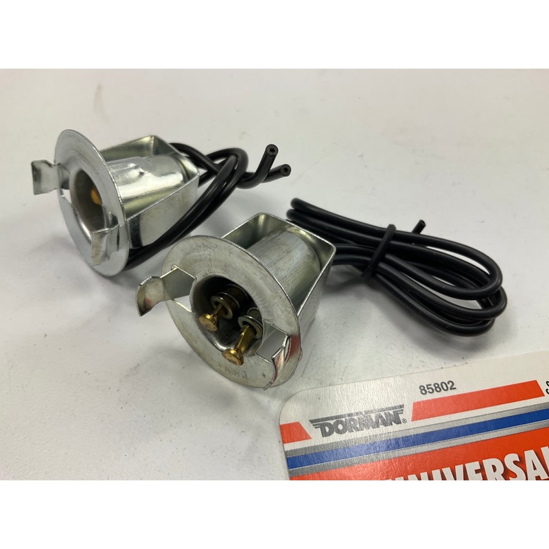 (2) DORMAN 85802 Double Contact Bulb Socket 2-Wire Pigtails For 1157 Bulb