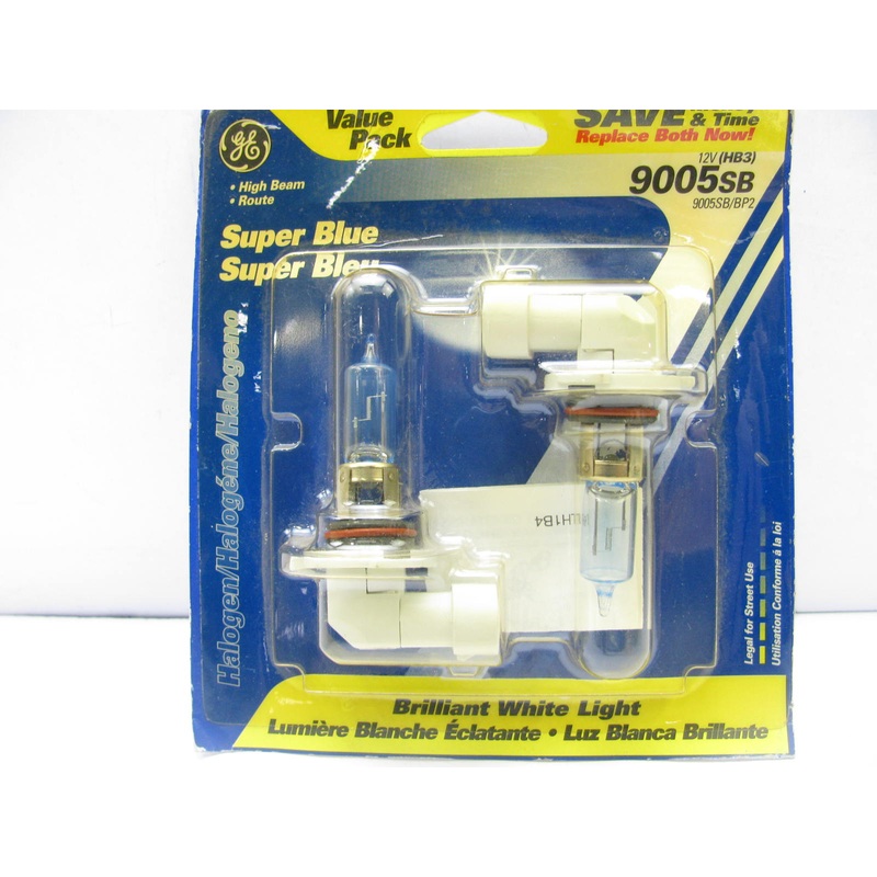 (2) GE 9005SB Headlight Light Bulbs, Super Blue Halogen # 9005 Bulb
