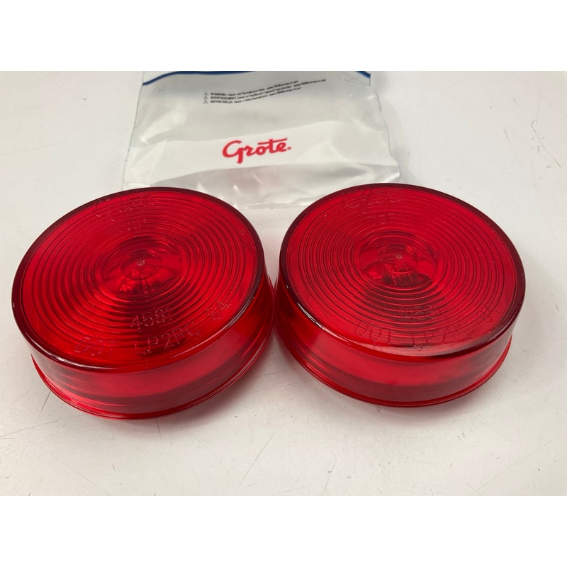 (2) Grote 45812 RED 2-1/2''  Round Clearance Marker Light Lamp