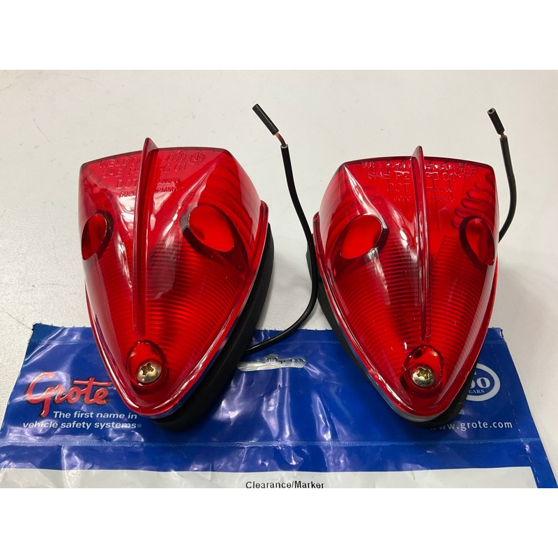 (2) Grote 46322 School Bus Wedge Clearance Marker Red Lamp Light