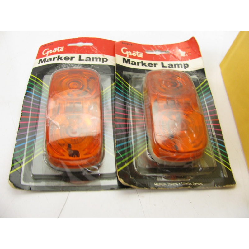 (2) Grote 46793-5 Yellow Two-Bulb Square-Corner Clearance Marker Lights