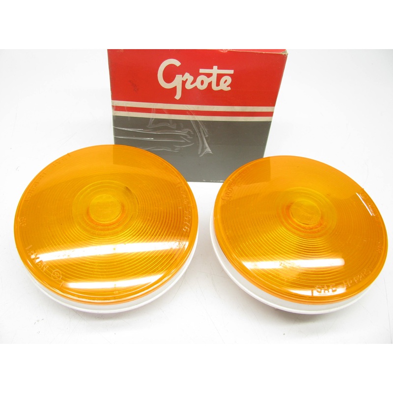 (2) Grote 52773 Yellow Torsion Mount II 4'' Stop Tail Turn Light Lamps