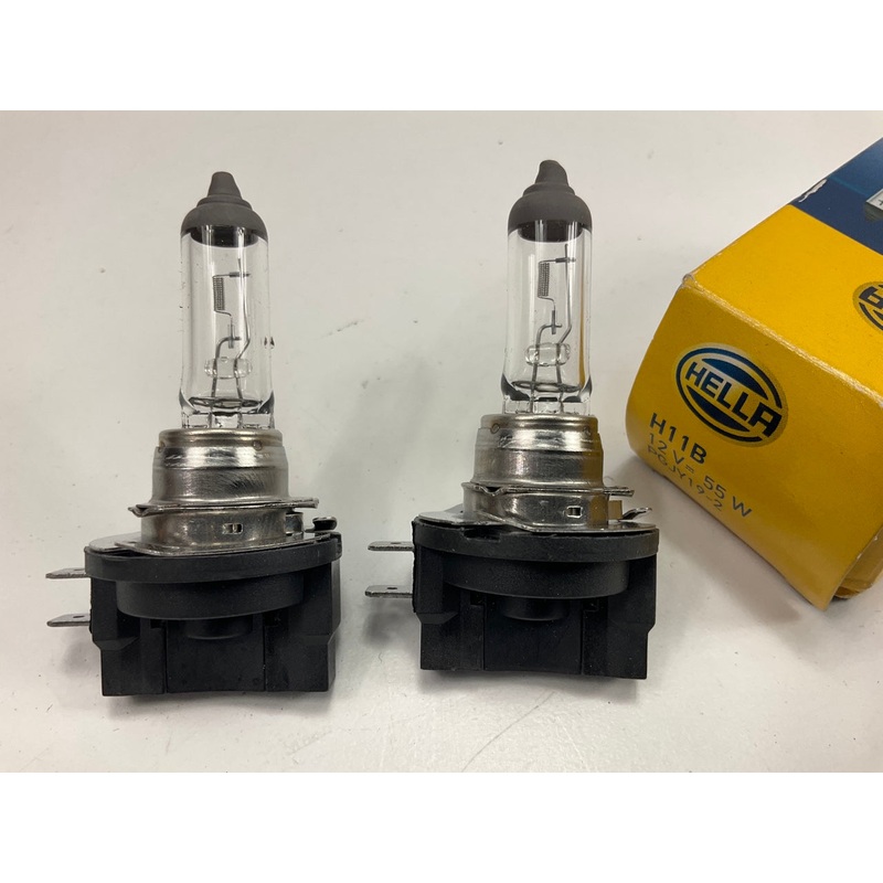 (2) Hella H11B H11 Light Bulbs PGJY19, 12V, 55 Watts